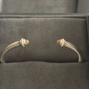 David Yurman Silver and Brown Cable Bracelet